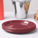Creative Converting 28312211 7" Burgundy Plastic Plate - 240/Case Main Thumbnail 3