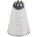 A silver stainless steel Ateco closed star piping tip nozzle.