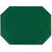 A green octagon shaped vinyl placemat.
