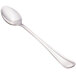 A close-up of a Walco 18/10 stainless steel iced tea spoon with a silver handle.