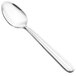 A close-up of a Walco Maremma stainless steel teaspoon with a silver handle.