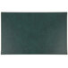 A green H. Risch, Inc. hardboard and faux leather rectangle placemat.