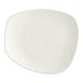 Acopa Nova 10 1/2" x 9 1/4" Cream White Asymmetric Stoneware Plate - 12/Case