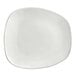 A white square porcelain plate with a rounded edge.
