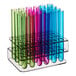 A Choice test tube rack holding assorted neon test tubes.