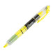 A close up of a yellow Sharpie highlighter pen with a black cap and tip.