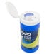 A white container with a blue and white lid for Expo Dry-Erase Board-Cleaning Wet Wipes.