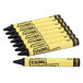 A box of eight Crayola Staonal black marking crayons.