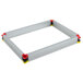 A metal rectangular mousse set frame with different colored corners.