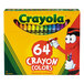 A box of Crayola crayons with the words "64 colors" on the front.