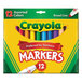 A box of 12 Crayola broad point markers.