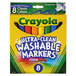A box of Crayola Ultra-Clean Washable Markers with a green and blue label.