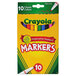 A box of Crayola Fine Point Markers with red and white packaging.