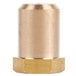 A close-up of a brass threaded cylindrical object.