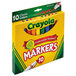 A box of Crayola markers with a green and yellow package and red writing on the label.