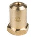 A brass #42 Hood Orifice cylinder with a threaded nut.