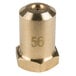 A gold metal cylinder with a hole and the number 56 on it.
