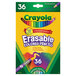 A box of Crayola 36 assorted erasable colored pencils on a white background.