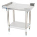 An APW Wyott stainless steel equipment stand with a galvanized undershelf.