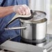 Vigor 4 Qt. Stainless Steel Sauce Pan with Aluminum-Clad Bottom and Cover Main Thumbnail 4