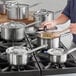 Vigor 4 Qt. Stainless Steel Sauce Pan with Aluminum-Clad Bottom and Cover Main Thumbnail 5
