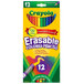 A box of 12 Crayola erasable colored pencils.