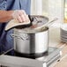 Vigor 7.6 Qt. Stainless Steel Sauce Pan with Aluminum-Clad Bottom and Cover Main Thumbnail 4