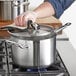Vigor 7.6 Qt. Stainless Steel Sauce Pan with Aluminum-Clad Bottom and Cover Main Thumbnail 1