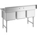 Regency 16 Gauge Stainless Steel Three Compartment Commercial Sink - 24" x 18" x 14" Bowls Main Thumbnail 4