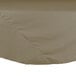 An Intedge beige poly/cotton table cover on a round table.