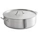 A silver Vigor stainless steel brazier pot with a lid.
