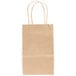 Duro Gem Natural Kraft Paper Shopping Bag with Handles 5 1/4" x 3 1/4" x 8 3/8" - 250/Bundle Main Thumbnail 2