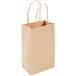 Duro Gem Natural Kraft Paper Shopping Bag with Handles 5 1/4" x 3 1/4" x 8 3/8" - 250/Bundle Main Thumbnail 3