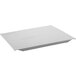 A white rectangular solid shelf plate for Cambro Camshelving on a table.