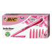 A box of Bic Brite Liner pink highlighter pens.