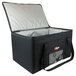 A black Sterno large catering insulated food carrier with a zipper.