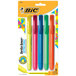 Bic Brite Liner Retractable Fluorescent assorted color highlighters in a package.