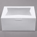 Baker's Mark 14" x 10" x 6 1/2" White Quarter Sheet Window Cake / Bakery Box - 100/Case Main Thumbnail 3