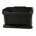 A Carlisle black plastic food pan carrier with a sliding lid.