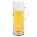 A Libbey glass mug filled with beer and foam.