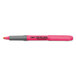 A pink Bic Brite Liner highlighter pen with a black chisel tip.