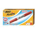 A box of 12 Bic rambunctious red fine tip permanent markers.