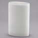 A white porcelain pepper shaker with a gray border.