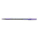 A purple Bic Round Stic Grip ballpoint pen with a white cap.