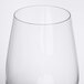 A close up of a clear Chef & Sommelier Bordeaux wine glass.