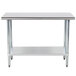 Advance Tabco GLG-304 30" x 48" 14 Gauge Stainless Steel Work Table with Galvanized Undershelf Main Thumbnail 3