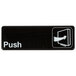 Push Sign - Black and White, 9" x 3" Main Thumbnail 1