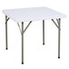 Lancaster Table & Seating 34" Square Granite White Heavy-Duty Blow Molded Plastic Folding Table Main Thumbnail 3