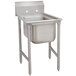 An Advance Tabco stainless steel one compartment pot sink on a stand.