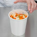 Choice 32 oz. White Double Poly-Coated Paper Food Cup with Vented Plastic Lid - 250/Case Main Thumbnail 4